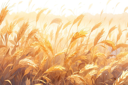Illustration, Wheat field