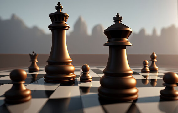 Chess game. Ai generated technology