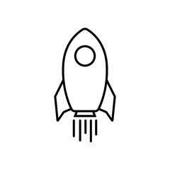 Rocket line icon, logo vector