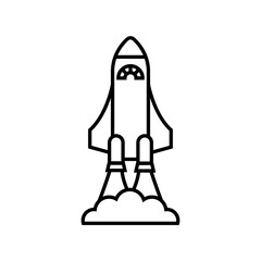 Rocket line icon, logo vector