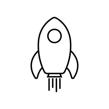 Rocket line icon, logo vector