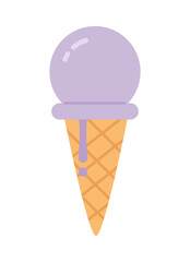 Frozen yummy ice cream cone semi flat colour vector object. Sorbet cone. Soft serve icecream. Editable cartoon clip art icon on white background. Simple spot illustration for web graphic design