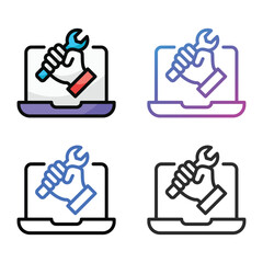 Maintenance icon design in four variation color