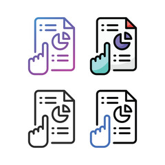 Data analysis icon design in four variation color