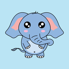  adorable Kawaii Elephant Vector Design, a delightful addition to your creative projects. EPS 10