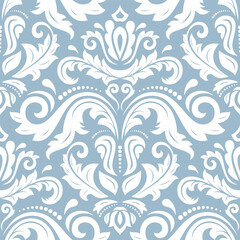 Orient vector classic pattern. Seamless abstract background with vintage elements. Orient blue and white pattern. Ornament for wallpapers and packaging - 614720570