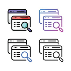 Search data icon design in four variation color