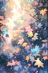 Illustration, Autumn leaves background