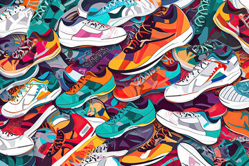 Seamless Sports Shoes Pattern