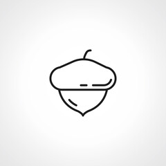 Acorn line icon, thanksgiving and oak seed, oak nut linear icon