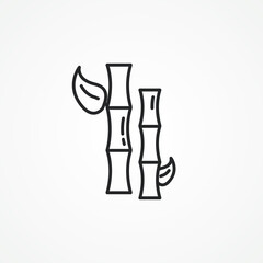 Bamboo line icon. bamboo branch line icon.