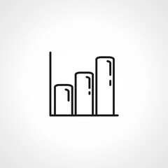 bar chart line icon. growing graph outline icon.