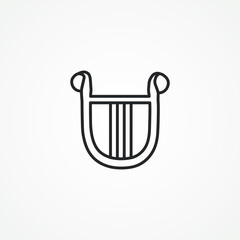 Harp line icon. Harp line icon.