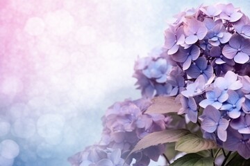 Hydrangea floral soft background with empty copy space Generative AI