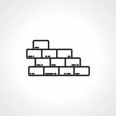 brick wall line icon. Building and renovation outline icon.