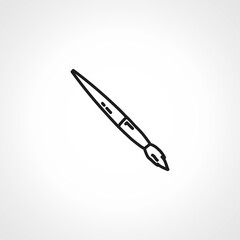 Paint brush line icon. artistic paint brush outline icon.