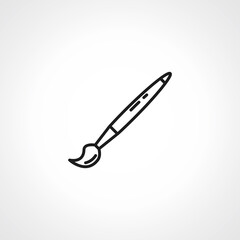 Paint brush line icon. artistic paint brush outline icon.