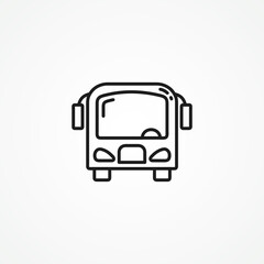 bus line icon. bus outline icon.