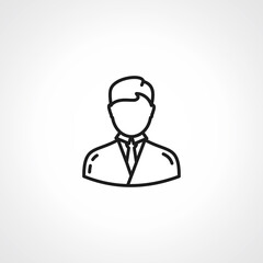 Male avatar line icon. businessman outline icon.