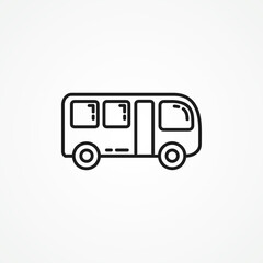 bus line icon. bus outline icon.