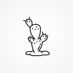 cactus line icon. cactus line icon.