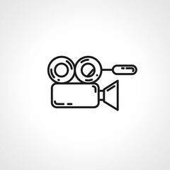 camera line icon. video camera outline icon.