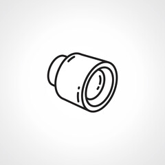 photo camera lens line icon vector. photo camera lens outline icon.