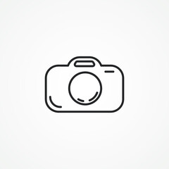 photo camera line icon. photo camera outline icon.