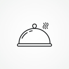 Food cloche linear icon. restaurant cloche line icon.