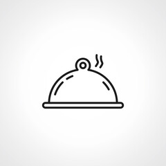 Food cloche linear icon. restaurant cloche line icon.