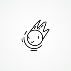 comet line icon. asteroid web linear icon.