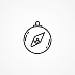 Compass line icon, Navigation symbol