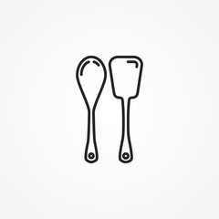 spatula line icon for kitchen. cooking spatula line icon.