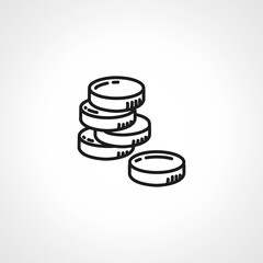 Fototapeta na wymiar coin outline icon. Coins line Icon.