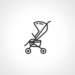 Baby Pram Carriage line icon. stroller baby outline icon.