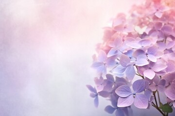 Fototapeta na wymiar Hydrangea floral soft background with empty copy space Generative AI