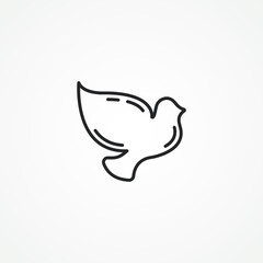 Dove line icon. Dove bird line icon.