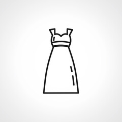 woman dress line icon. female dress web linear icon.