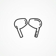 Earphones line icon. Earbuds web linear icon.