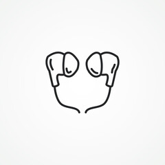 Earphones line icon. Earbuds line icon.