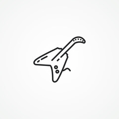 electric guitar line icon. electric guitar line icon.