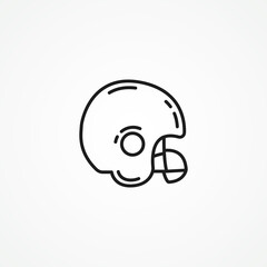 American football helmet line icon. football helmet web linear icon.