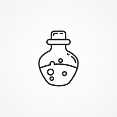 beaker vector thin line icon. laboratory flask linear icon.