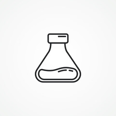 beaker vector thin line icon. laboratory flask linear icon.