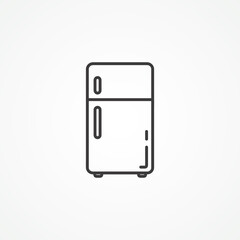fridge freezer refrigerator thin line icon. refrigerator outline icon,