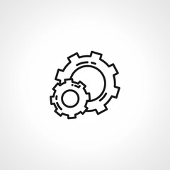 gear icon, cog wheel, engine circle, gear outline icon
