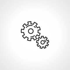 gear icon, cog wheel, engine circle outline icon.
