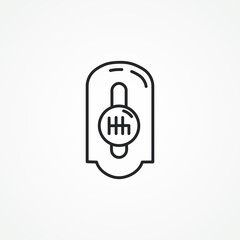 gear knob line icon. speed shifter line icon. manual gearbox line icon.