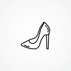 female heel line icon. Women's high-heeled shoes line icon.