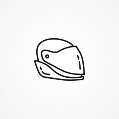motorcycle helmet line icon. racing helmet web linear icon.